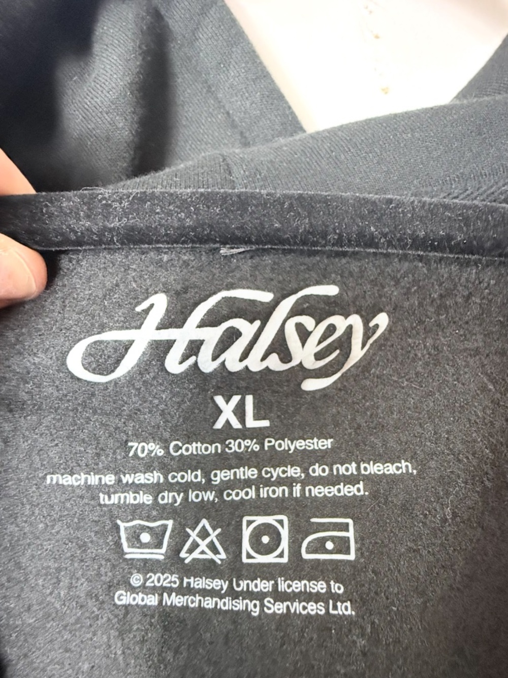 Halsey Tour Hoodie Black Oversized Zip Up Size Women's XL Embroidered (Y) - Picture 3 of 12